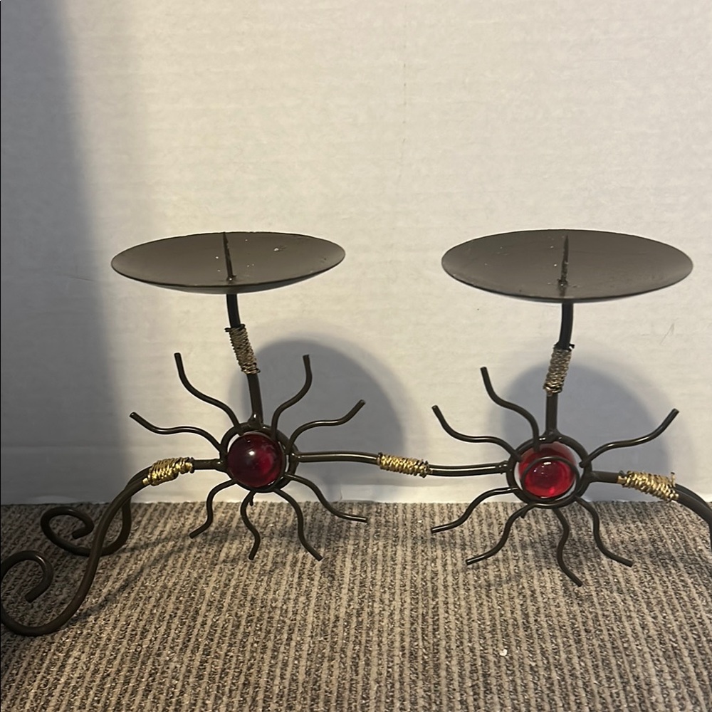 Decorative Black and Red Candle Holders